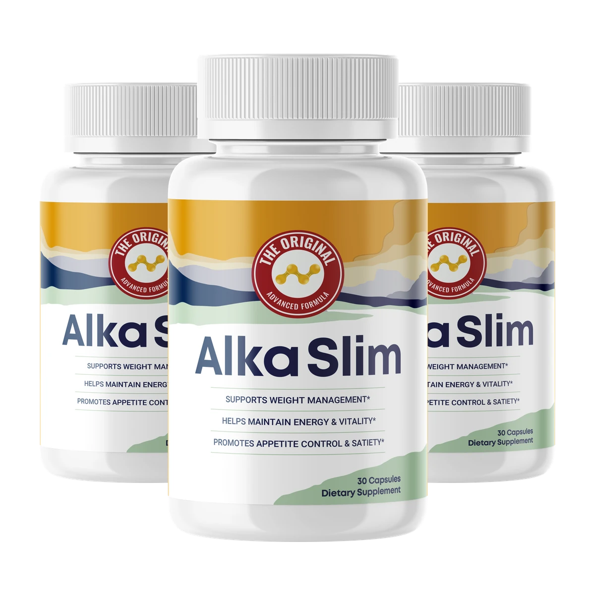 AlkaSlim advanced fibre weight-management formula — three bottle bundle